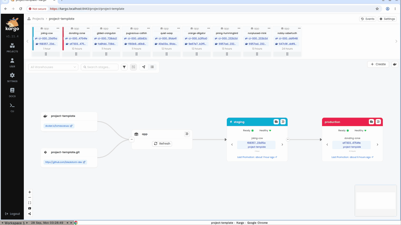 Promoting a release to production in Kargo